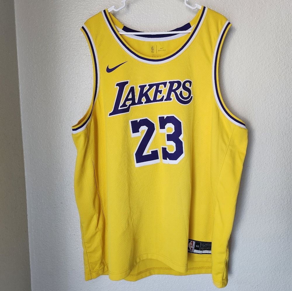 Lakers 3x NBA 23 James Yellow Nike Jersey